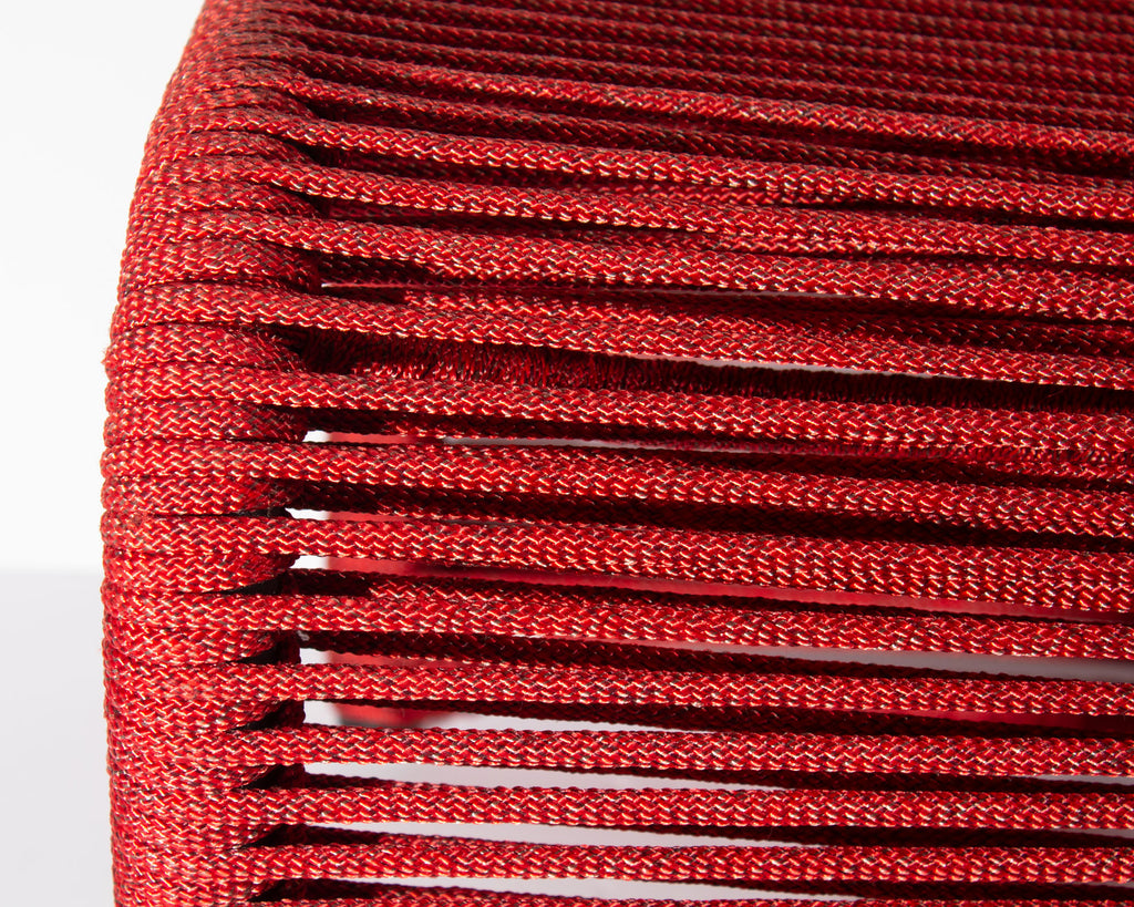 Tidelli “Sugarloaf” Red Rope Table or Ottoman