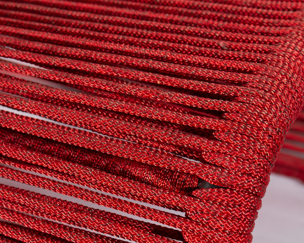 Tidelli “Sugarloaf” Red Rope Table or Ottoman