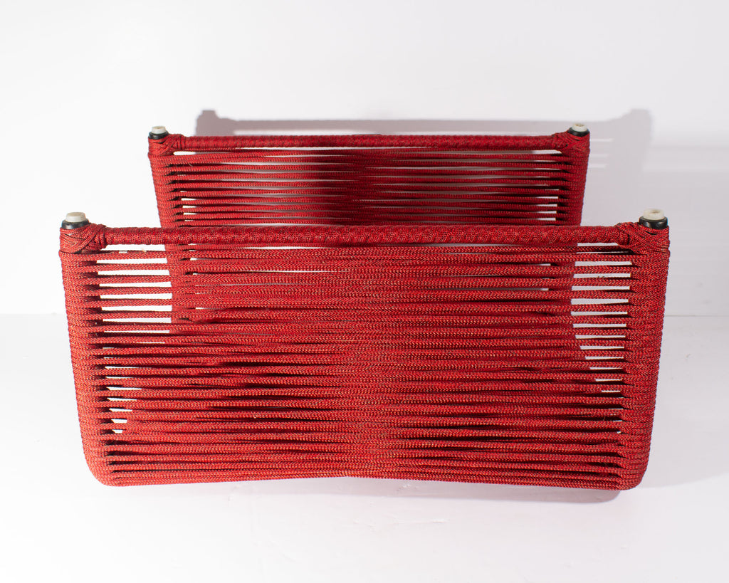 Tidelli “Sugarloaf” Red Rope Table or Ottoman