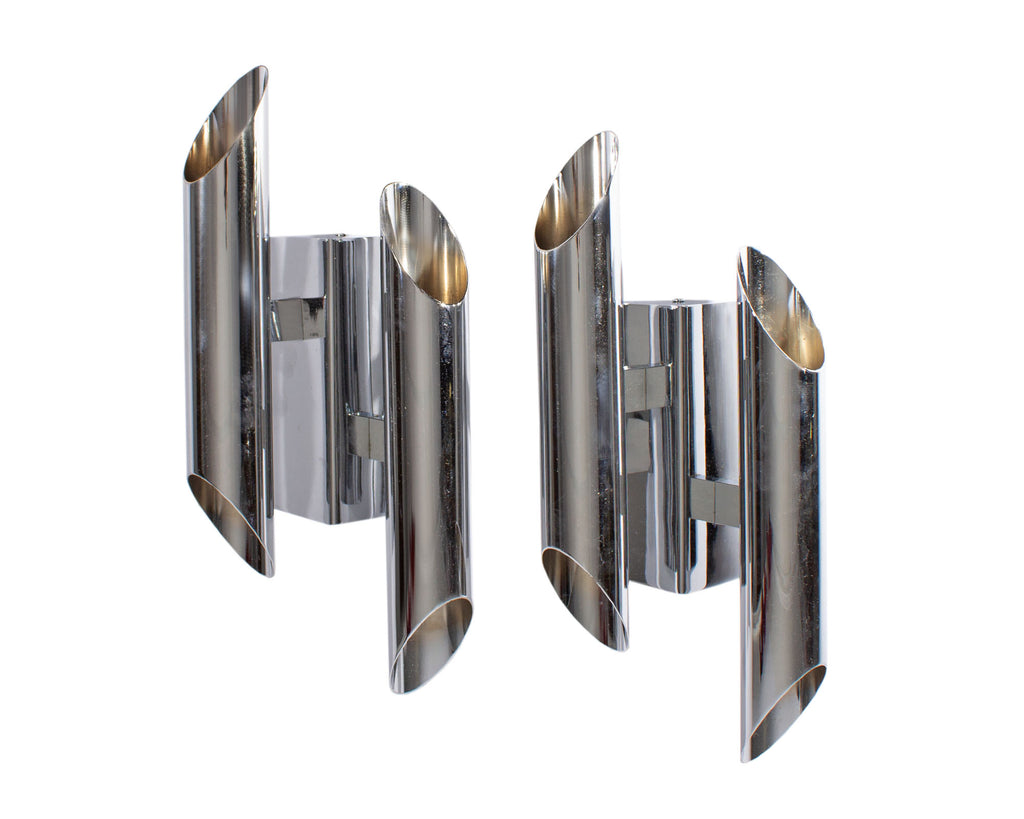 Gianni Celada Fontana Arte Chrome Sconces
