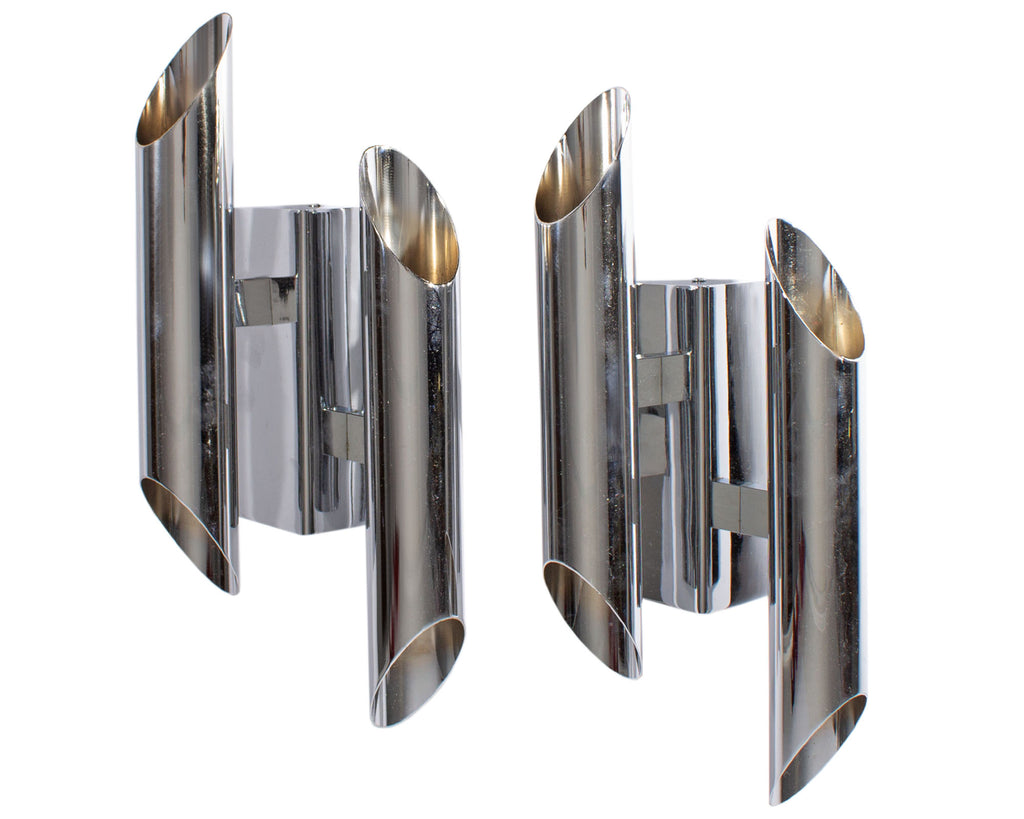 Gianni Celada Fontana Arte Chrome Sconces