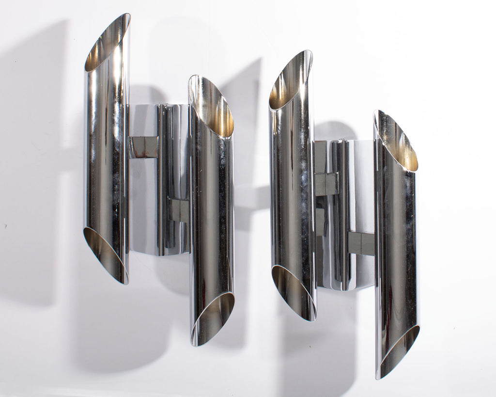 Gianni Celada Fontana Arte Chrome Sconces