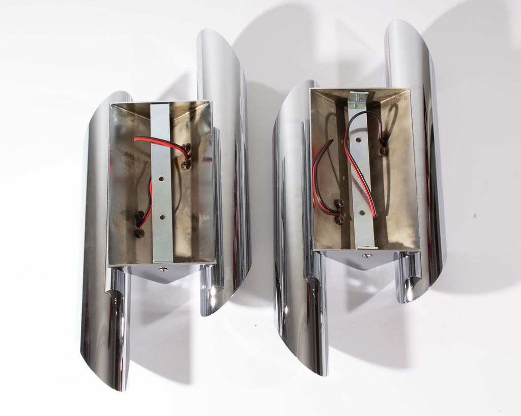 Gianni Celada Fontana Arte Chrome Sconces