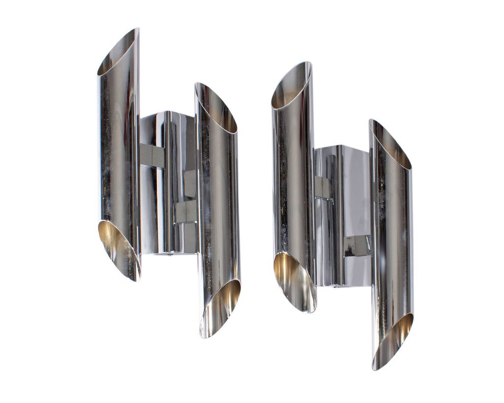 Gianni Celada Fontana Arte Chrome Sconces