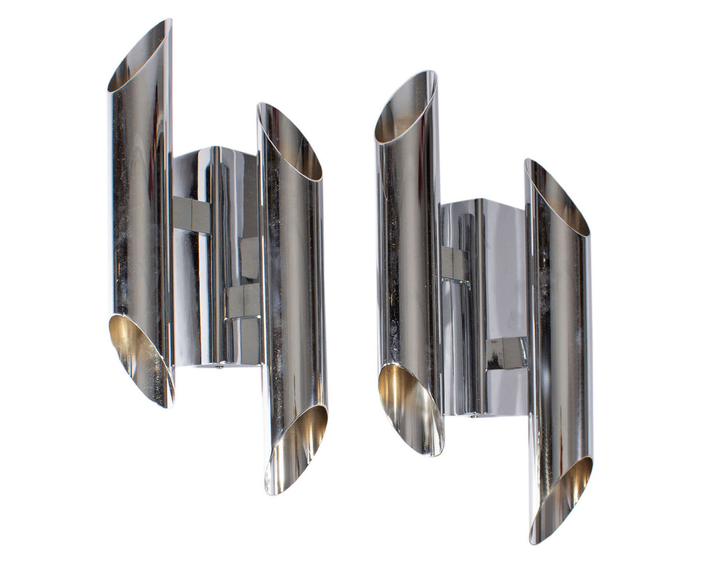 Gianni Celada Fontana Arte Chrome Sconces