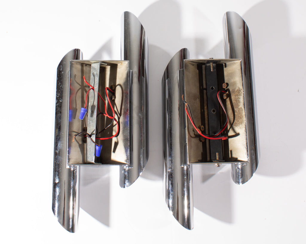 Gianni Celada Fontana Arte Chrome Sconces