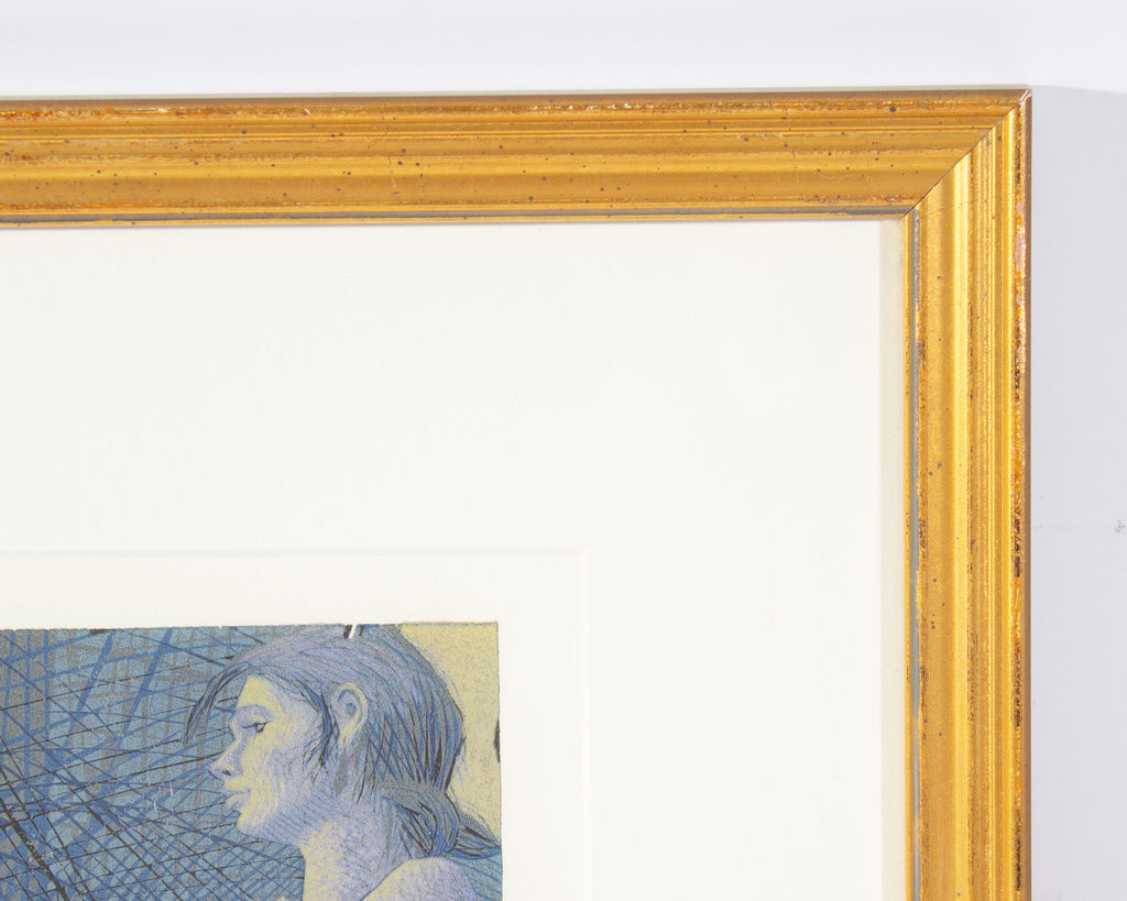 Gordon Mortensen 1990 “Alix” Woodcut Print