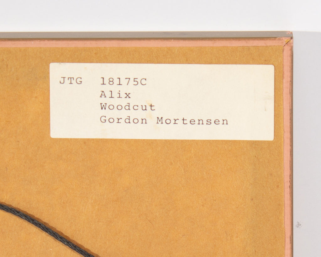 Gordon Mortensen 1990 “Alix” Woodcut Print