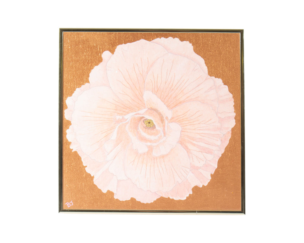 Barbara Johnson 1995 “Begonia” Acrylic on Wood Panel Painting