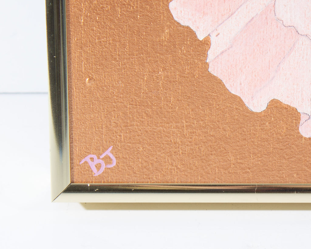 Barbara Johnson 1995 “Begonia” Acrylic on Wood Panel Painting