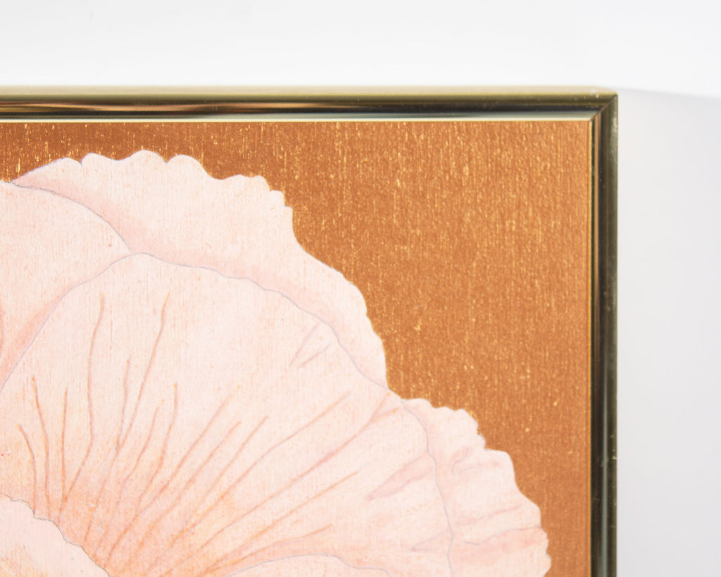 Barbara Johnson 1995 “Begonia” Acrylic on Wood Panel Painting