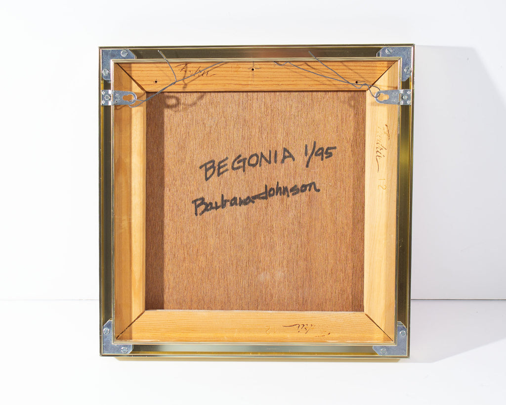 Barbara Johnson 1995 “Begonia” Acrylic on Wood Panel Painting