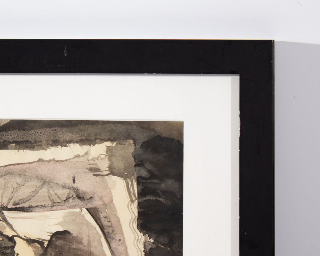 Barbara Rogers Houseworth Abstract Ink and Watercolor Painting
