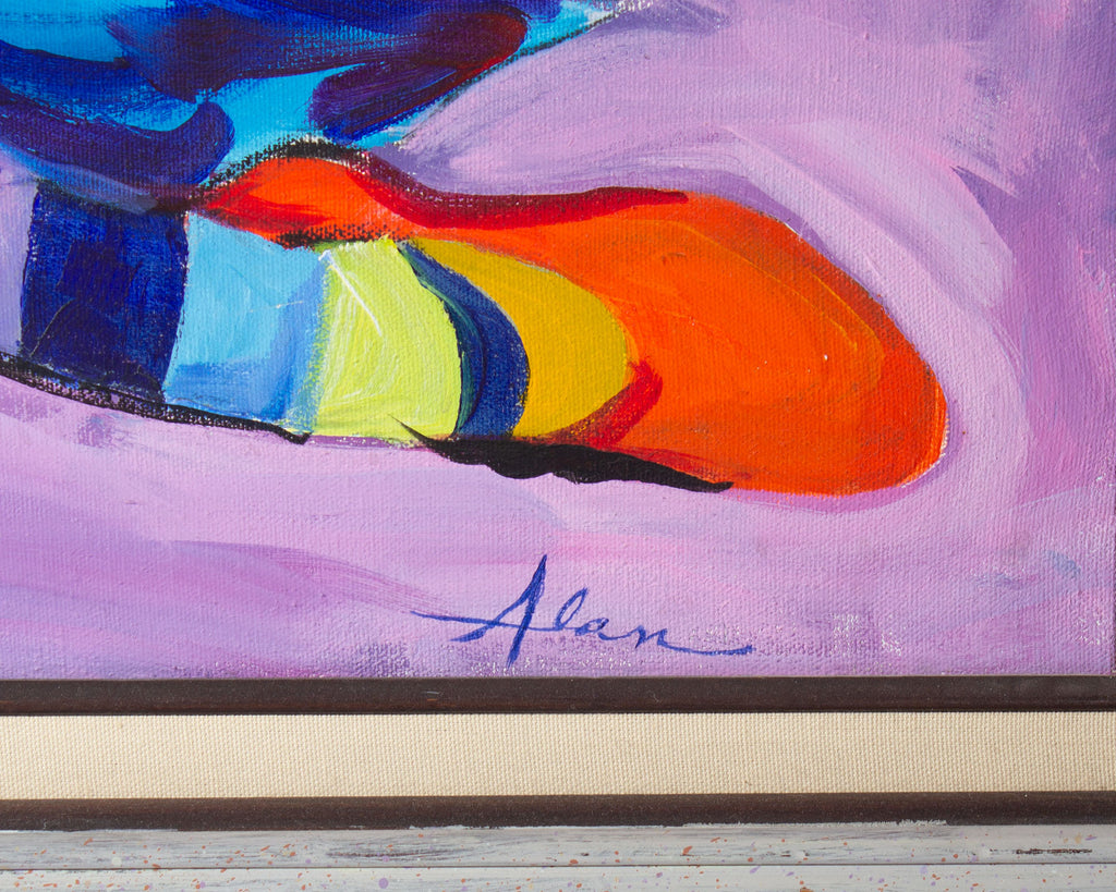 Alan Lane Gass “Striped Stockings” Acrylic on Canvas Painting