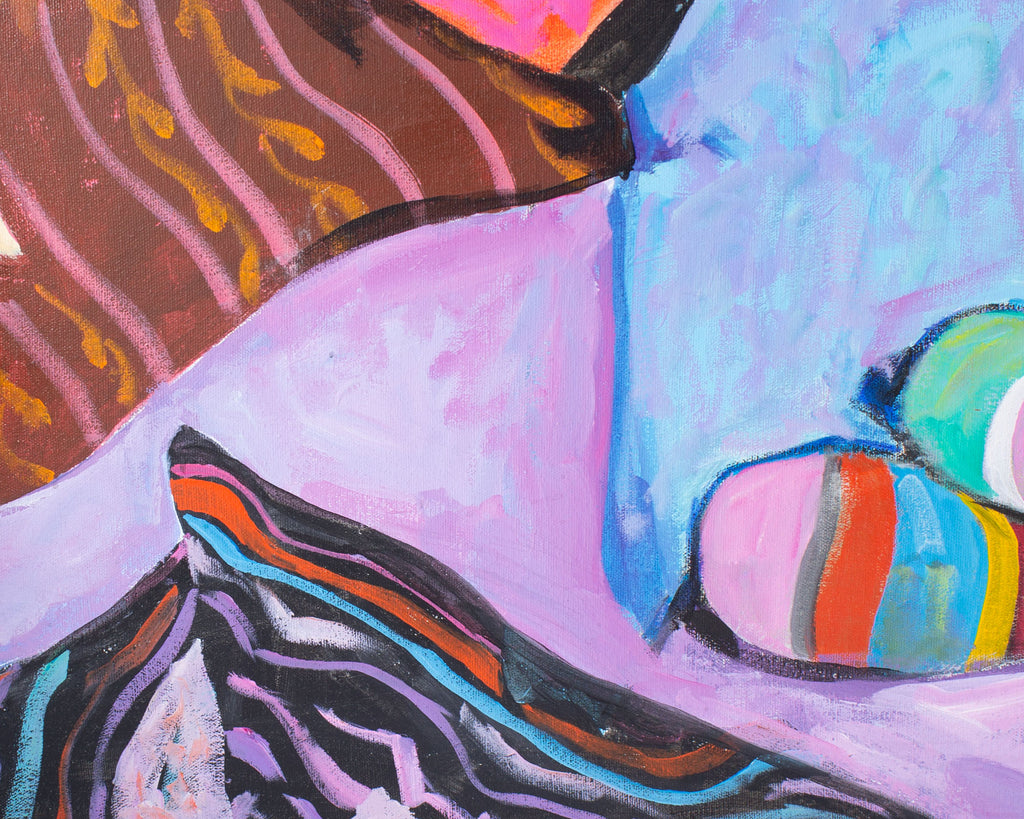 Alan Lane Gass “Striped Stockings” Acrylic on Canvas Painting