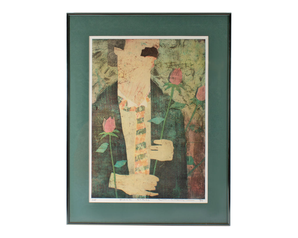 Yuji Hiratsuka 1989 “Rose Man” Intaglio Print