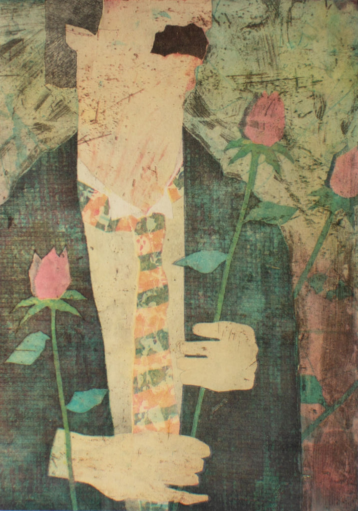 Yuji Hiratsuka 1989 “Rose Man” Intaglio Print