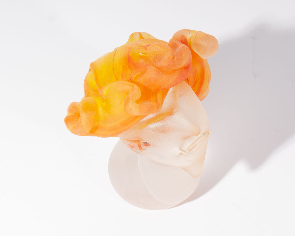 Stephen Fellerman and Clair Raabe 2000 Signed Art Glass Bust Sculpture