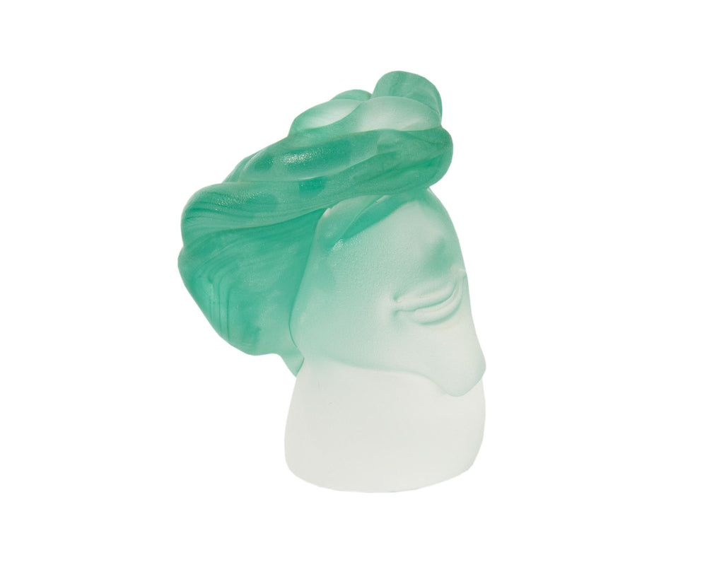 Stephen Fellerman and Clair Raabe 2000 Signed Art Glass Bust Sculpture 