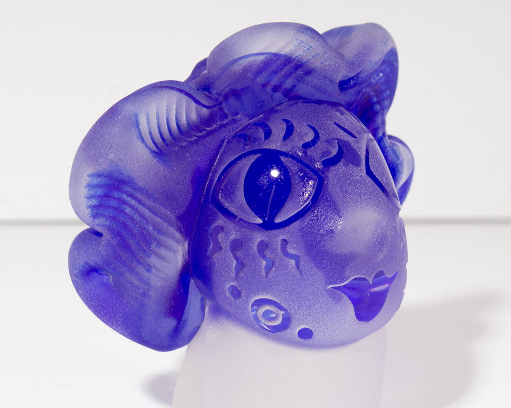 Stephen Fellerman and Clair Raabe 2000 Signed Art Glass Bust Sculpture