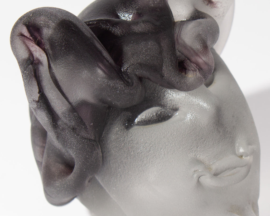 Stephen Fellerman and Clair Raabe 1995 Signed Art Glass Bust Sculpture