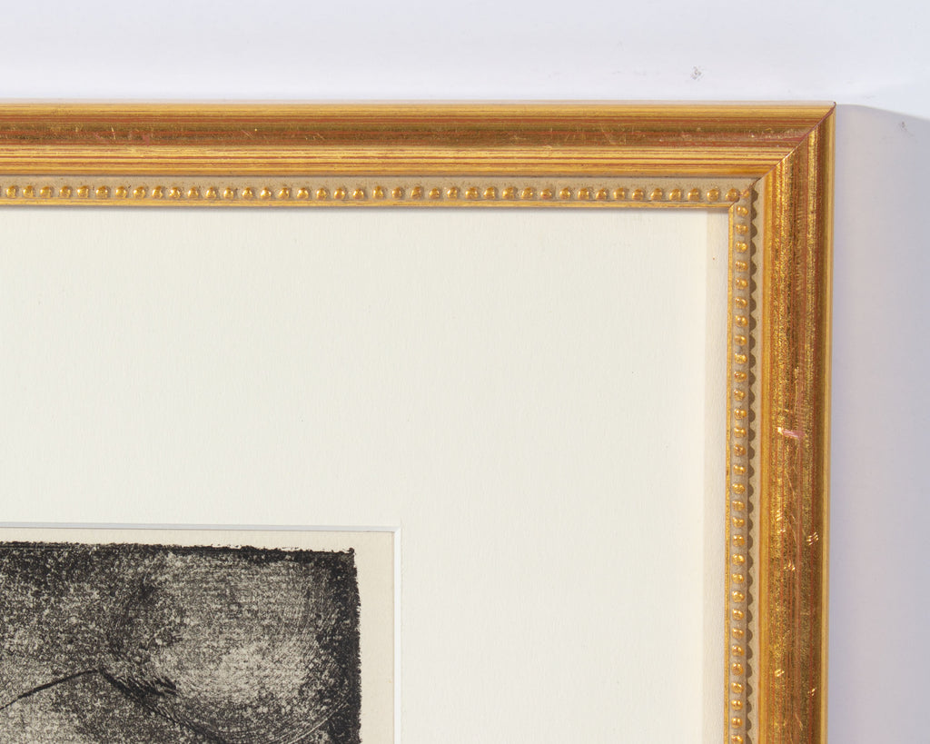 Robert C. Ray 1970s Abstract Etching of a Nude Figure