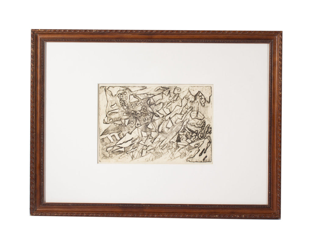 Mae Alice Engron “Flight” Abstract Etching