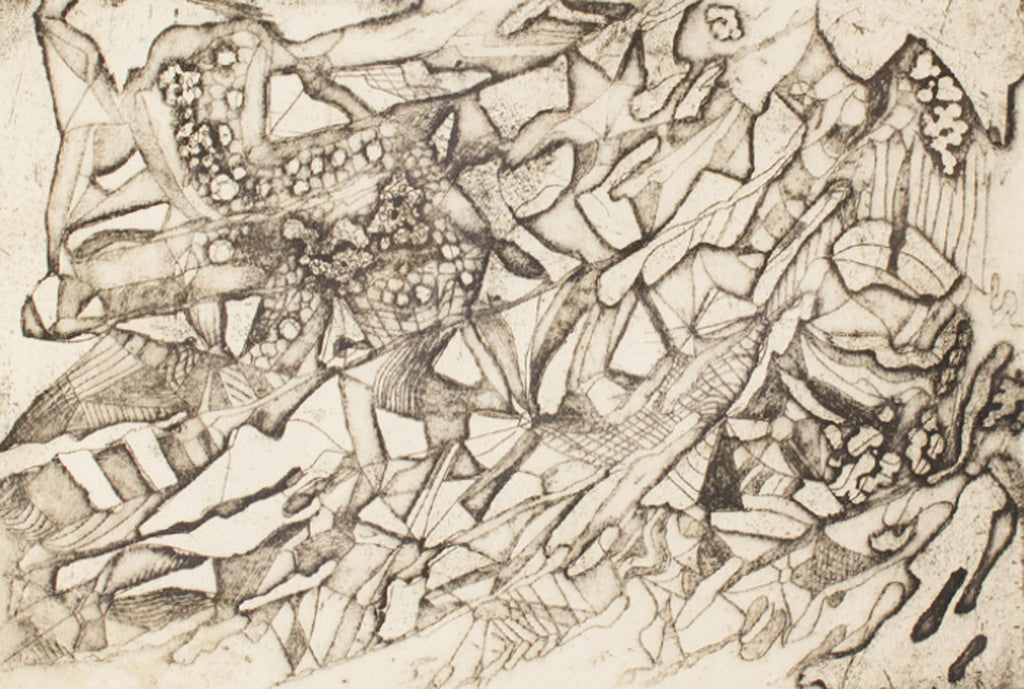 Mae Alice Engron “Flight” Abstract Etching