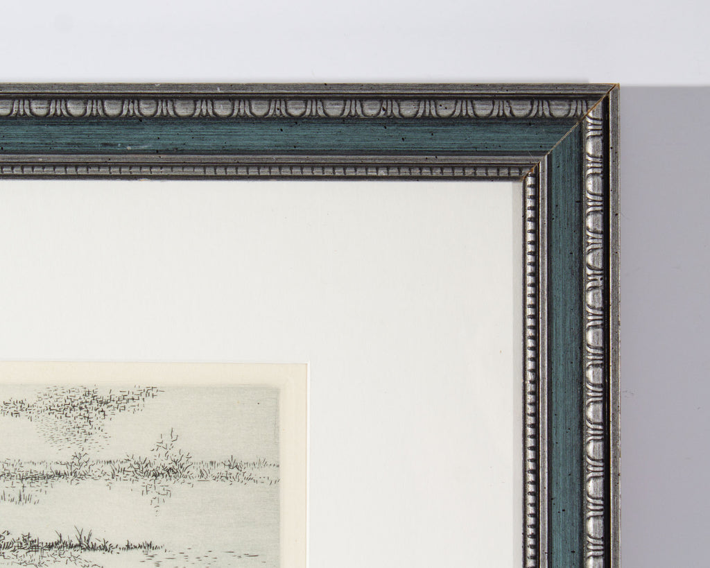 Gabor Peterdi 1967 “Marshes in Winter” Abstract Etching