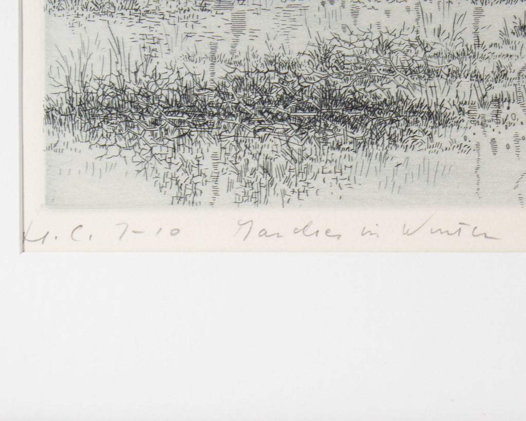 Gabor Peterdi 1967 “Marshes in Winter” Abstract Etching