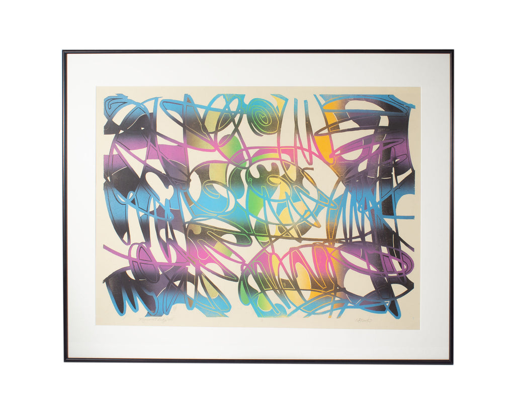Ed Funk “My Sweet Baby Doll” Abstract Monoprint