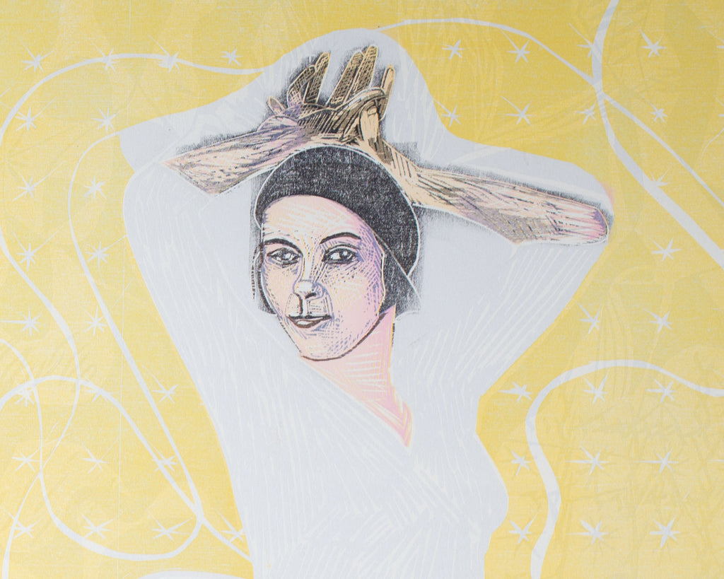 Ed Funk Monoprint of a Seated Woman