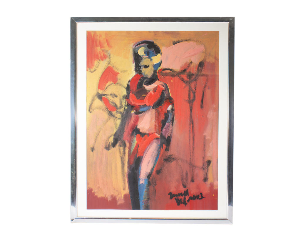 Darrell L. Anderson Abstract Oil on Paper Painting