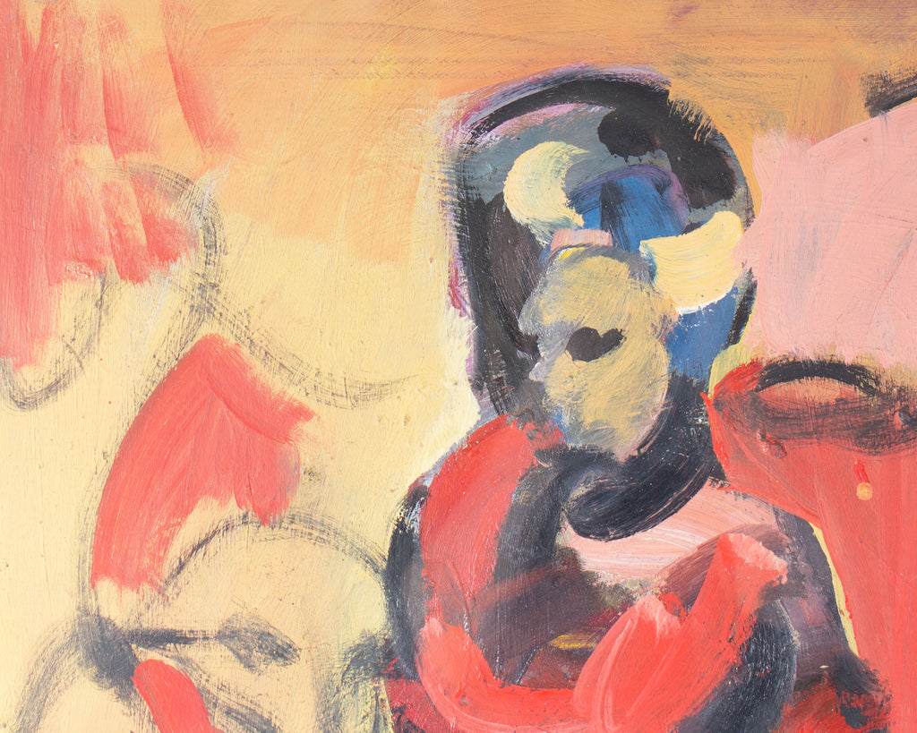 Darrell L. Anderson Abstract Oil on Paper Painting