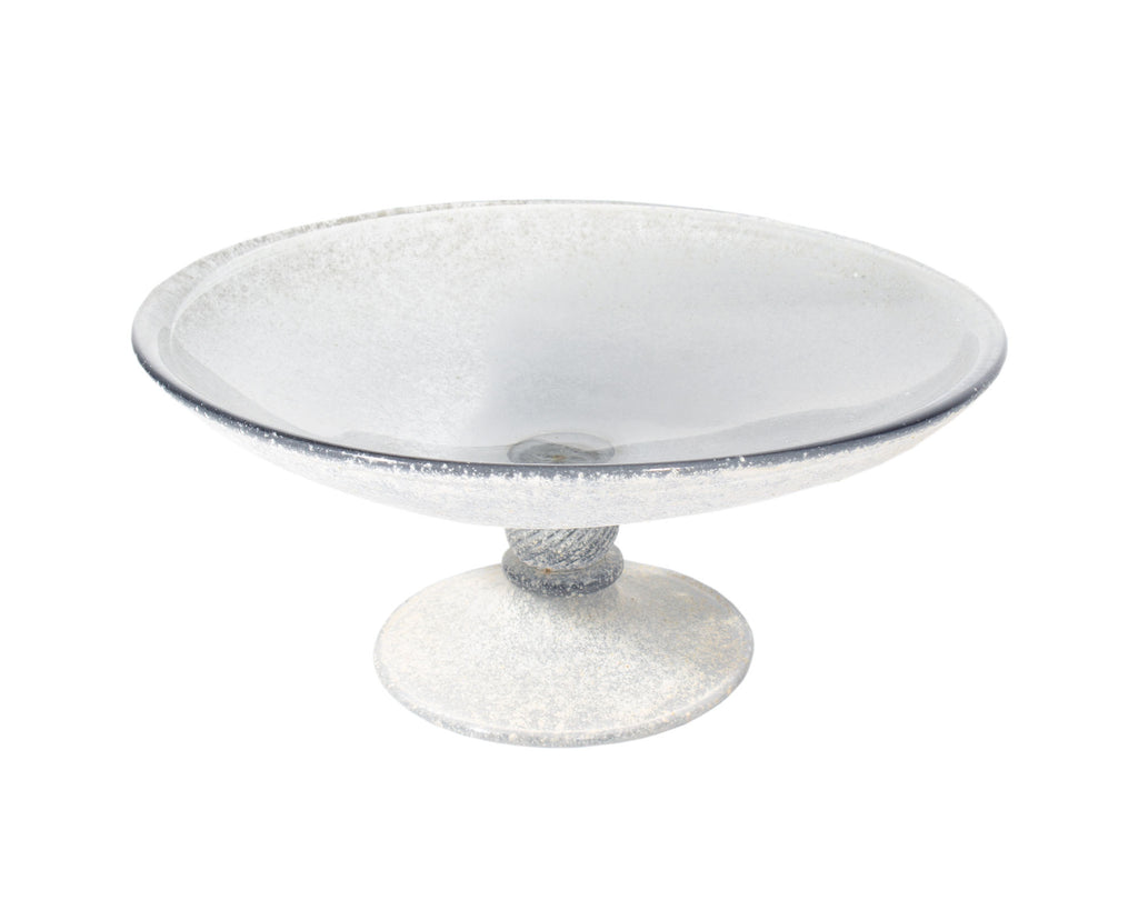Gray Scavo Art Glass Compote