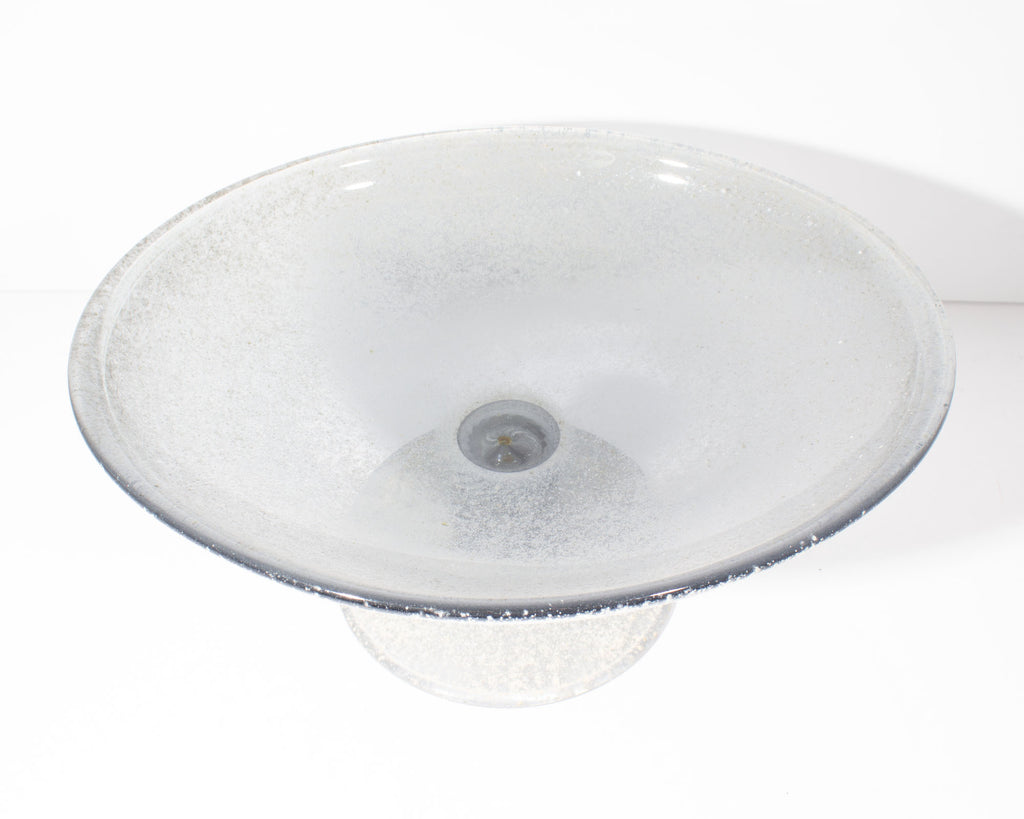 Gray Scavo Art Glass Compote