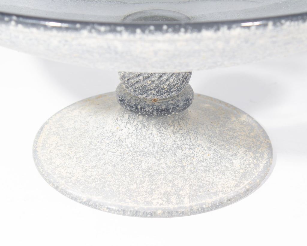 Gray Scavo Art Glass Compote