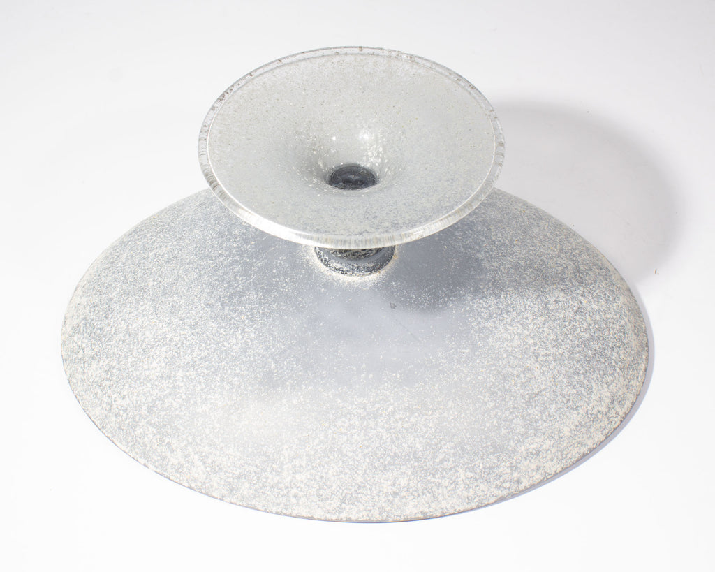 Gray Scavo Art Glass Compote