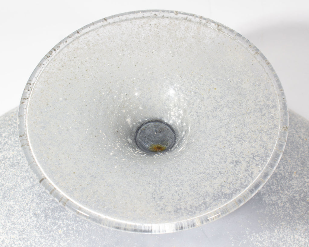 Gray Scavo Art Glass Compote