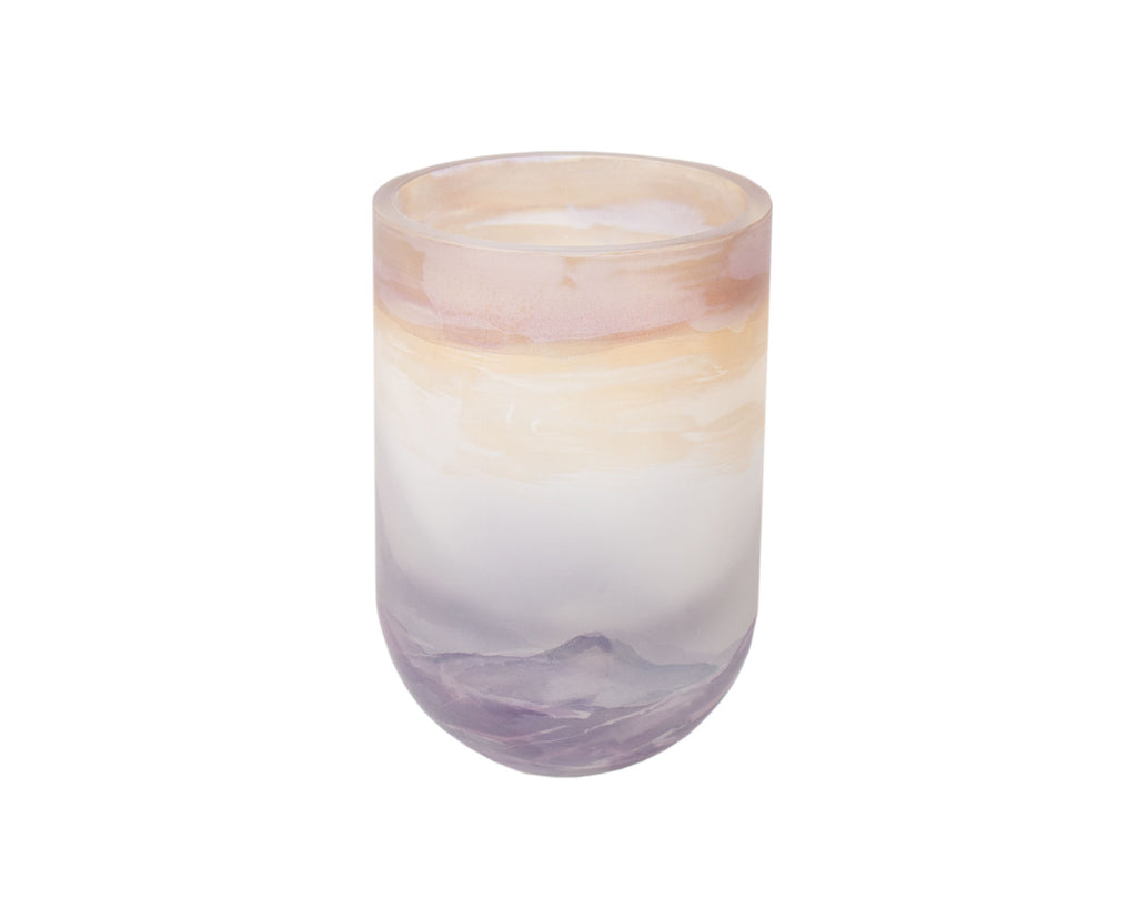 Charles Bray Art Glass Landscape Vase