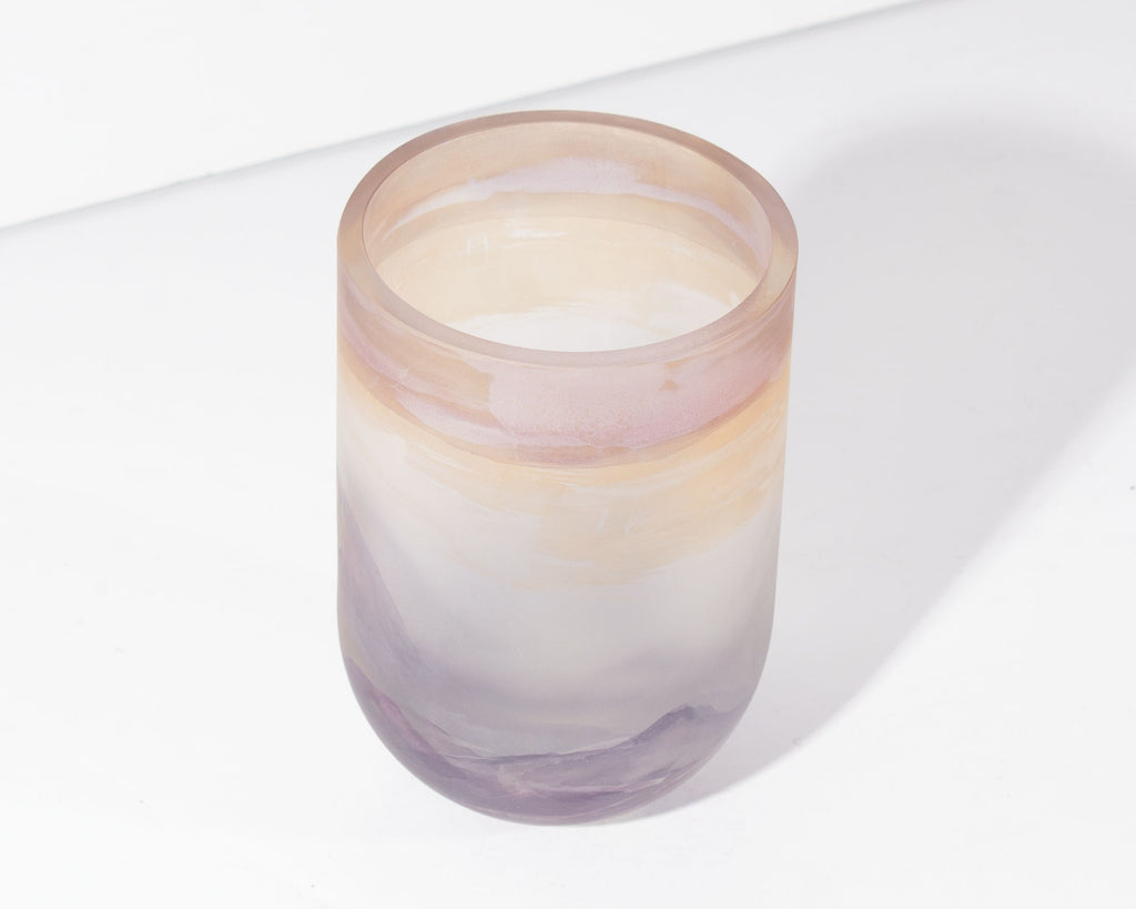 Charles Bray Art Glass Landscape Vase