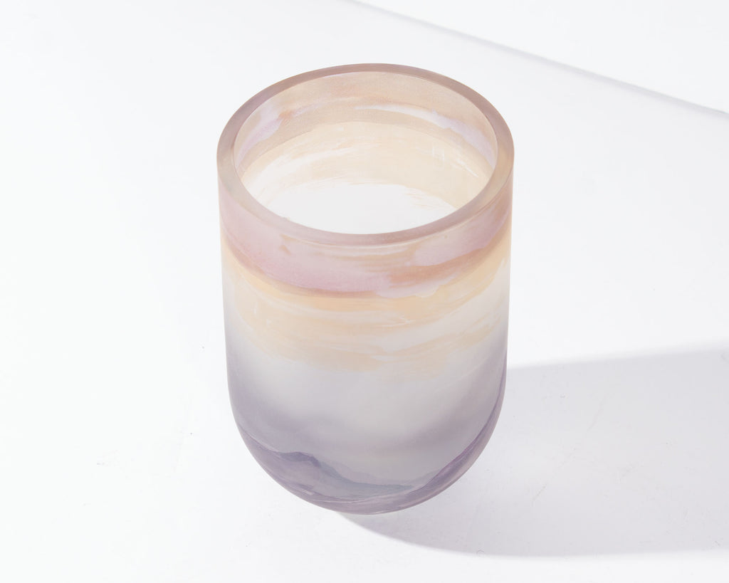 Charles Bray Art Glass Landscape Vase