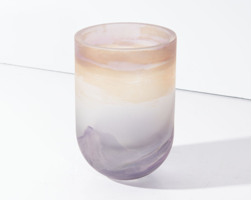 Charles Bray Art Glass Landscape Vase