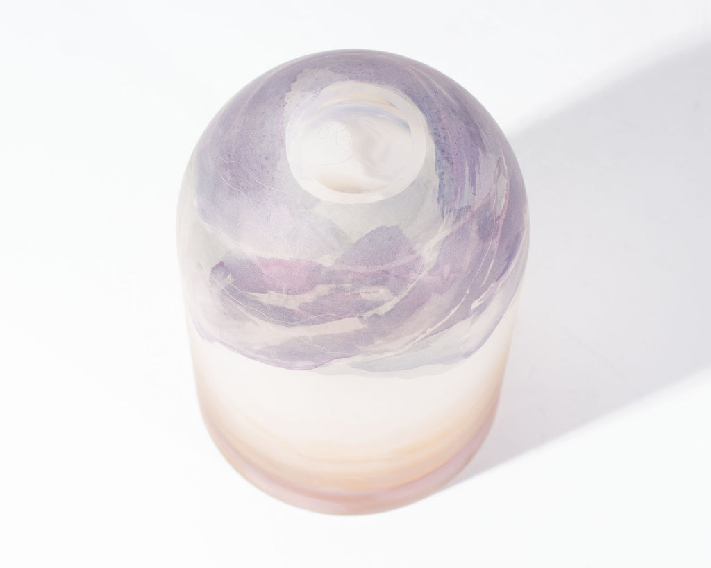 Charles Bray Art Glass Landscape Vase