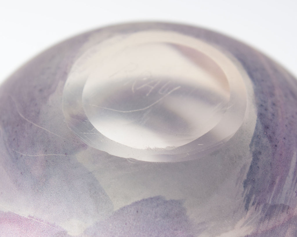 Charles Bray Art Glass Landscape Vase