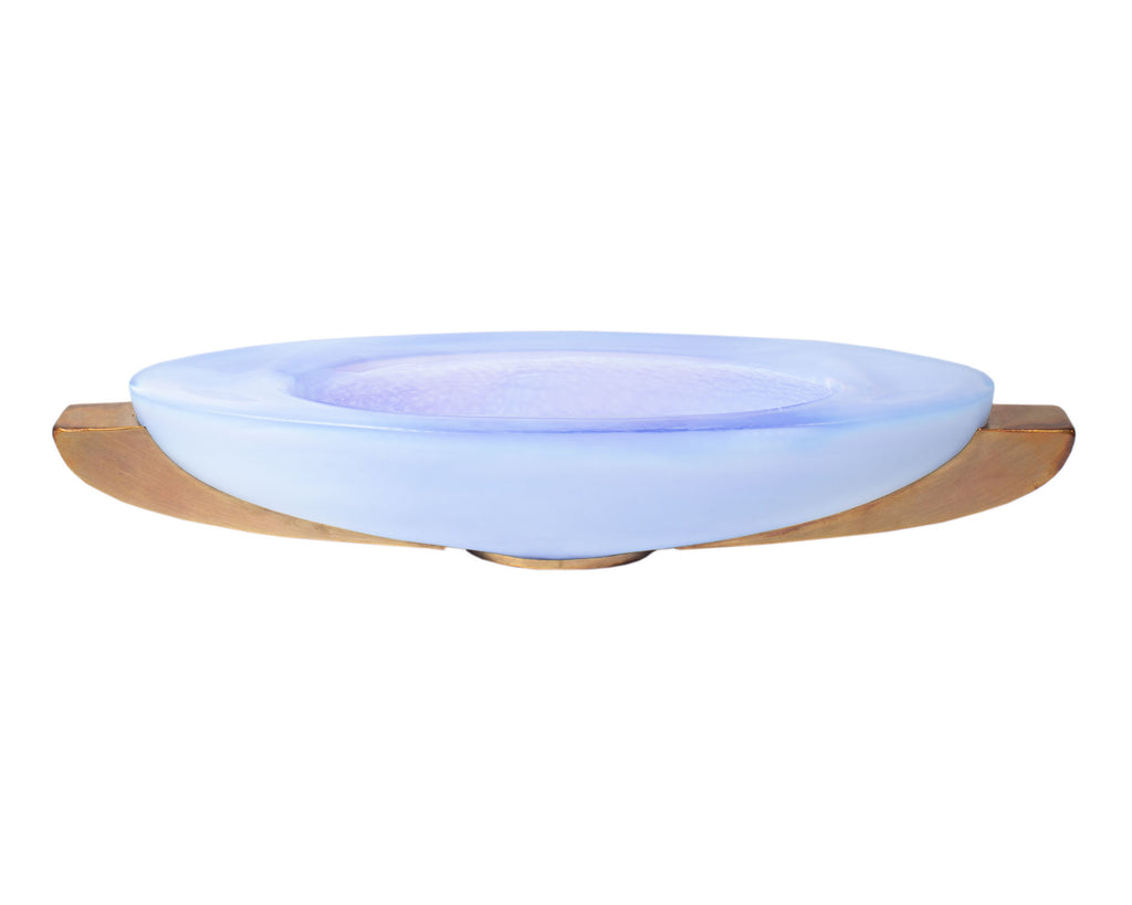 George Bucquet 2011 Art Glass and Copper Canoe Bowl