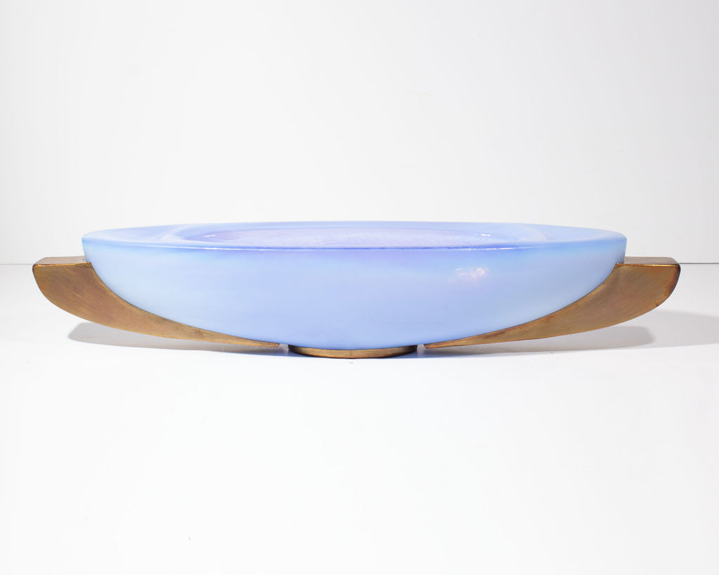 George Bucquet 2011 Art Glass and Copper Canoe Bowl