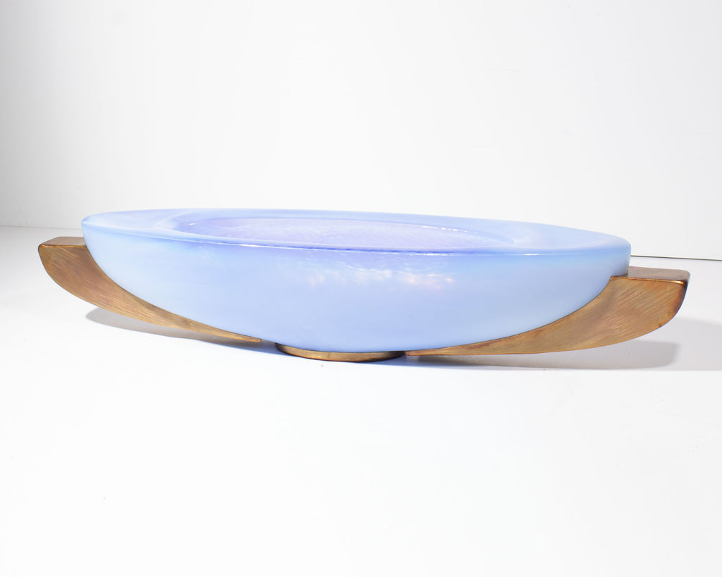 George Bucquet 2011 Art Glass and Copper Canoe Bowl