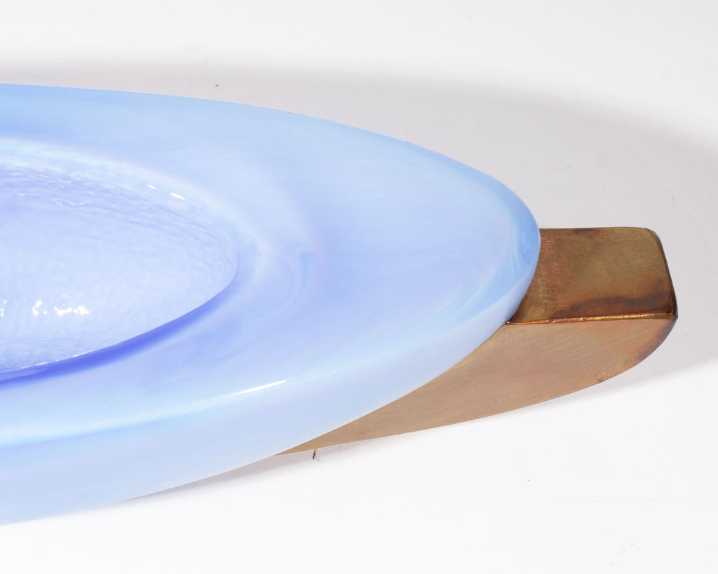 George Bucquet 2011 Art Glass and Copper Canoe Bowl