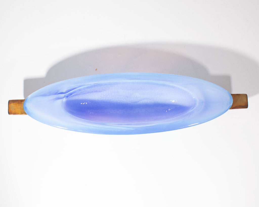 George Bucquet 2011 Art Glass and Copper Canoe Bowl